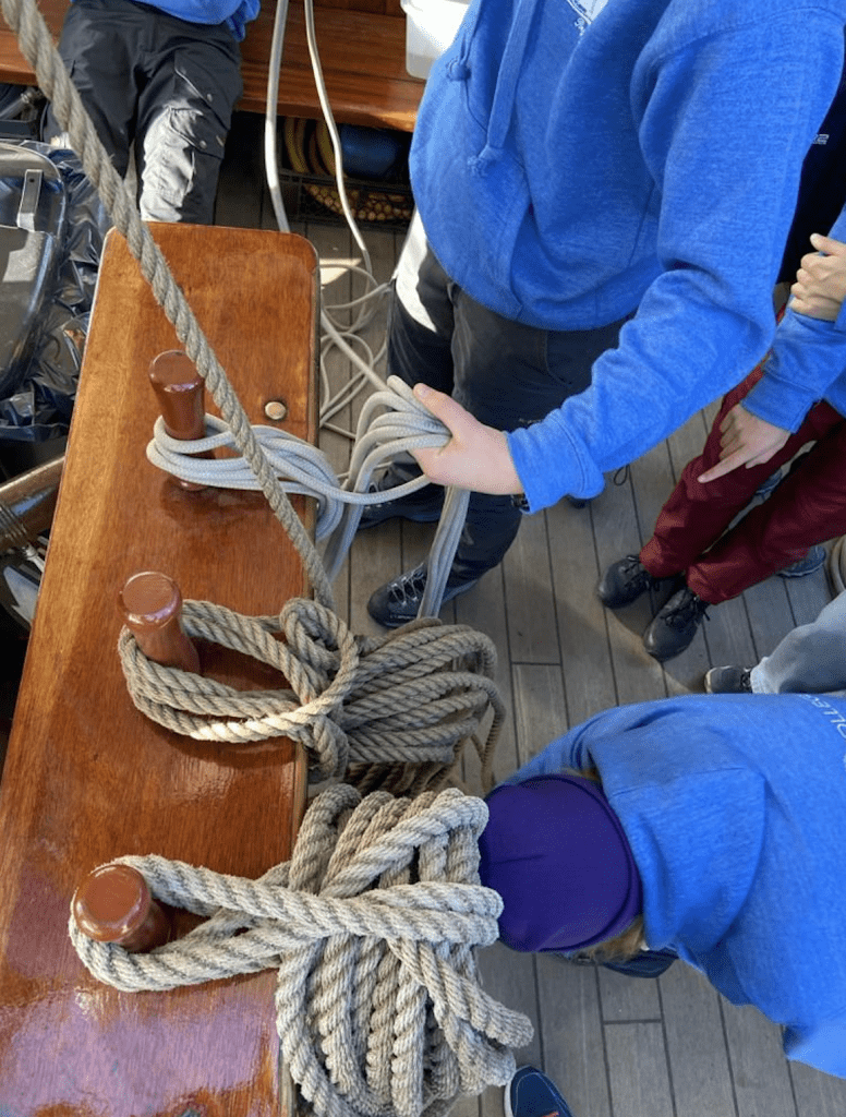 ropes on board of the Regina Maris