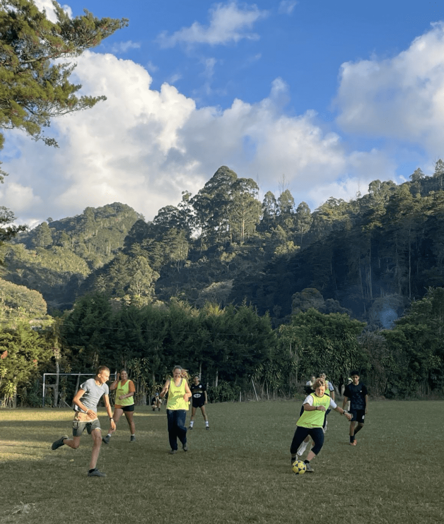 Playing soccer in Costa Rica